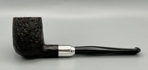 Savinelli Punto Oro 104 Sterling Silver Sandblast Billiard